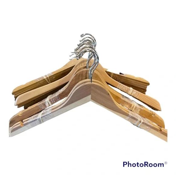 20 Bamboo Wooden Shirt Hangers