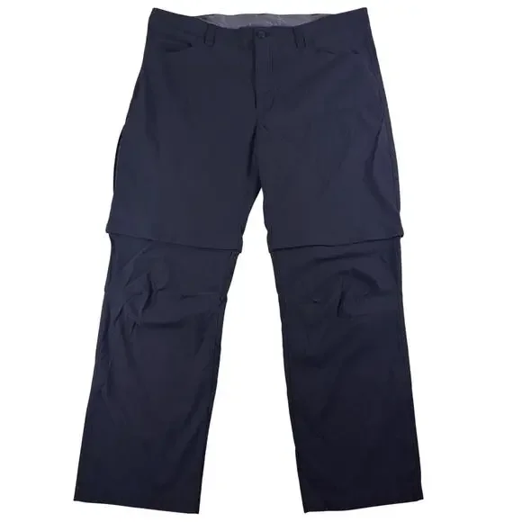 Eddie Bauer Convertible Tech Pants Shorts Men's 40 X 30 Black Lightweight Hiking