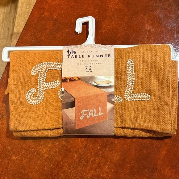 Orange Fall Beaded Table Runner
