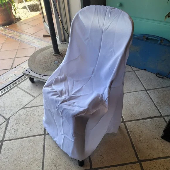 10 White FOLDING CHAIR COVERS Wedding Banquet Reception Decorations