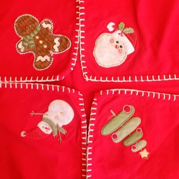 Vtg Christmas Tablecloth 36x36