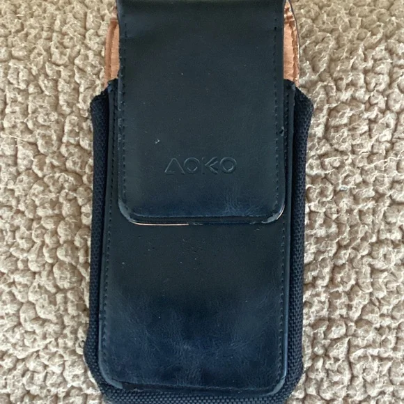 Black Leather Phone Holster