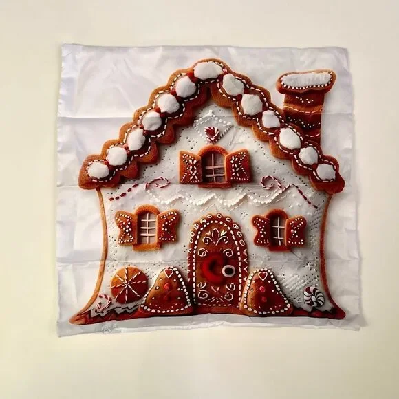 Gingerbread House Holiday Pillow Cover