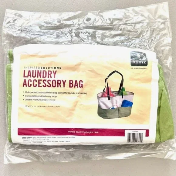 Homz Laundry Accessory Bag Multi-pocket Shopping Tote Durable Inspired Solutions
