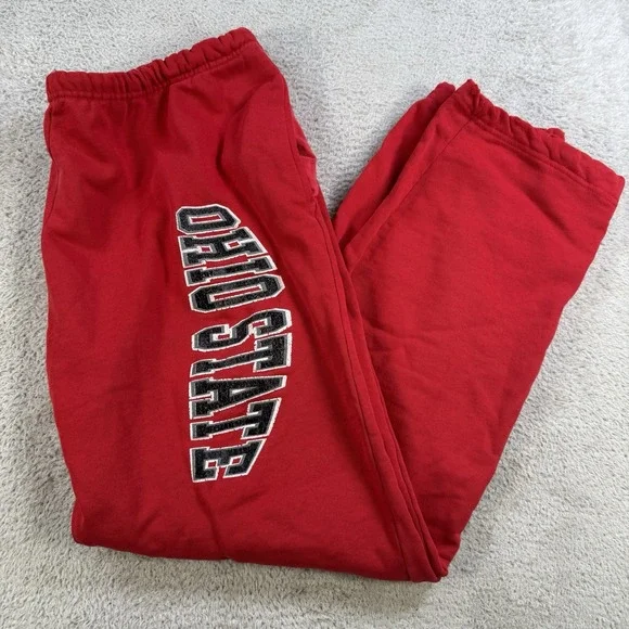 Vintage Ohio State Buckeyes Joggers Mens Large Red Champion Fleece Made USA