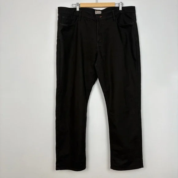 Weatherproof Mens Canvas Fleece Lined Pant 40x32 Black Regular Fit Workwear Soft