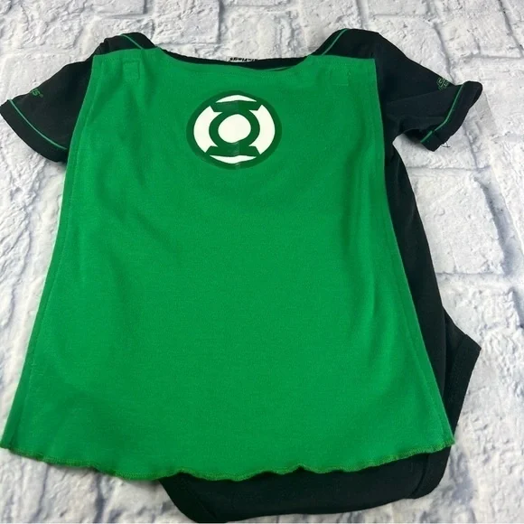 Green Lantern with cape body suit size 18 months halloween costume dress up