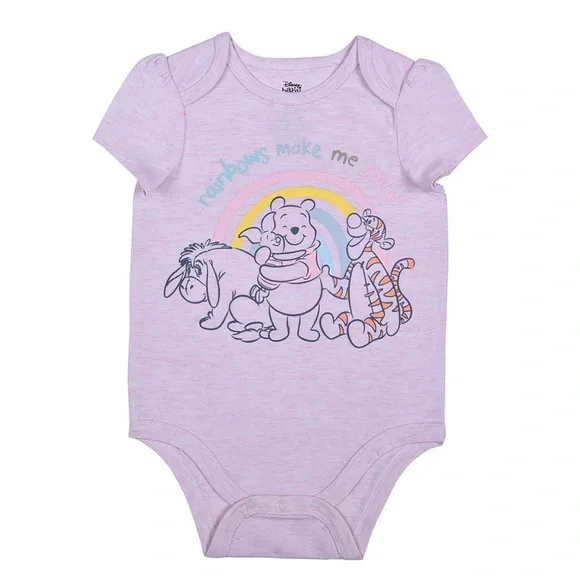 Disney Baby Bodysuit – Winnie the Pooh Rainbow 18M | “Rainbows Make Me Smile