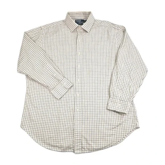 Polo Ralph Lauren Regent Classic Fit Yellow Plaid Button Down Shirt 17 32/33