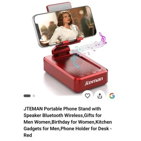 JTEMAN Phone Stand with Bluetooth Speaker Black *NIB* Rechargeable