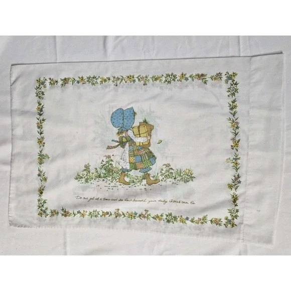 Vtg 1976 Was Holly Hobbie Double-sided Standard Pillow Case American Greetings