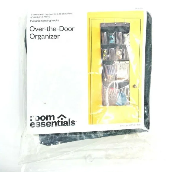 Over the Door Organizer Rack Hanging Storage Room Essentials 11 Pocket Black