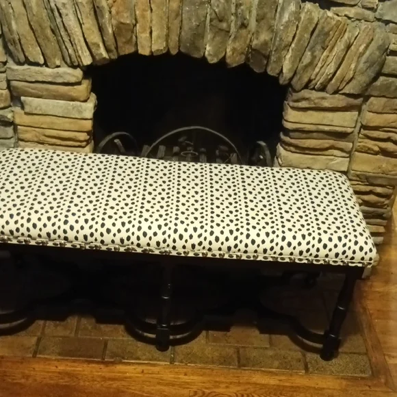Elegant Black and White Polka Dot Bench