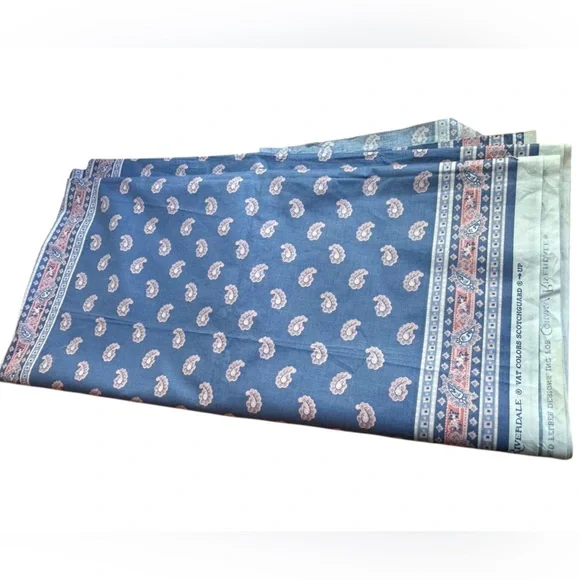 Cohama Riverdale Fabric Richard Felber Design Scotch Guard Blue Paisley 106 X 54