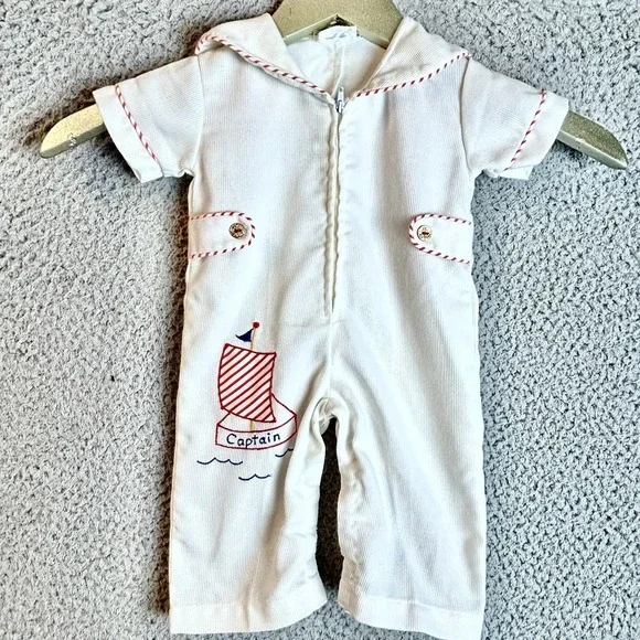 Baby Toddler Vintage 0-3 Months 1pc White Red Embroidered Graphics Pants Outfit