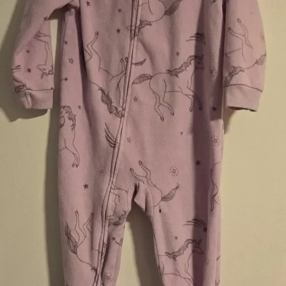 Carters Bundle Unicorn/Polar Bear/Apple Fleece‎ Footed Pj's 24m