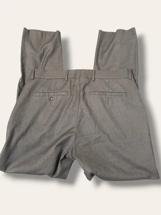 Kenneth Cole Reaction Pants Mens 32W 30L Gray Techni-Cole Dress Trousers LR3368