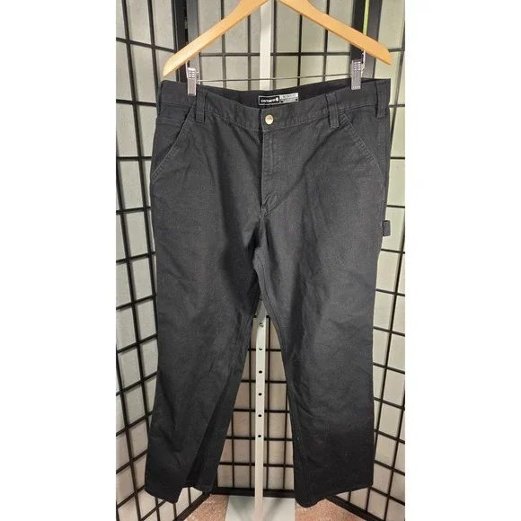 Carhartt Relaxed Fit Men's Black Canvas Carpenter Pant - 38x 32