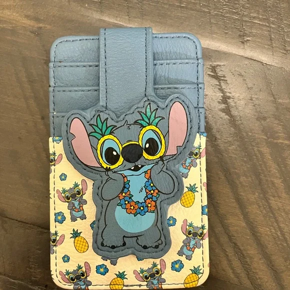 Disney Stitch Phone Card Holder - Blue and Cream