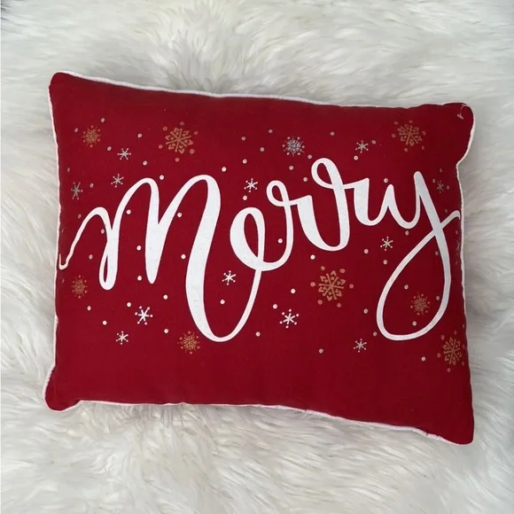 Merry Christmas Throw Pillow Decoration 15x12