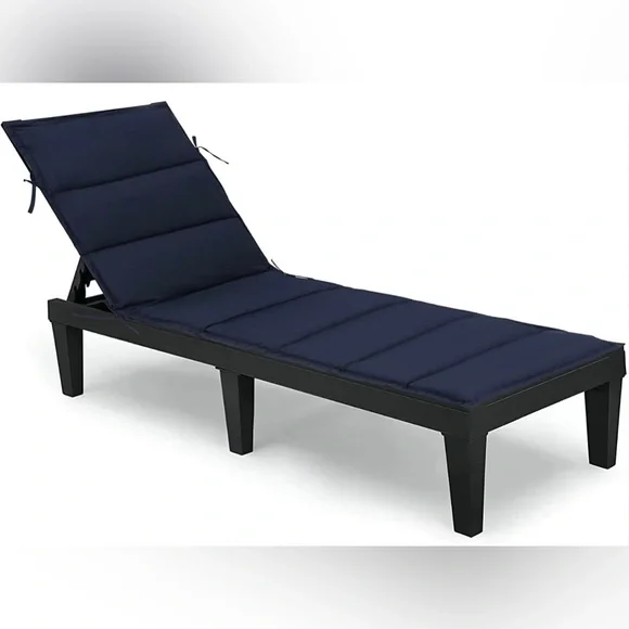 Maphissus Navy Blue Outdoor Water-Resistant Pool Lounge Chair Cushion - NWT