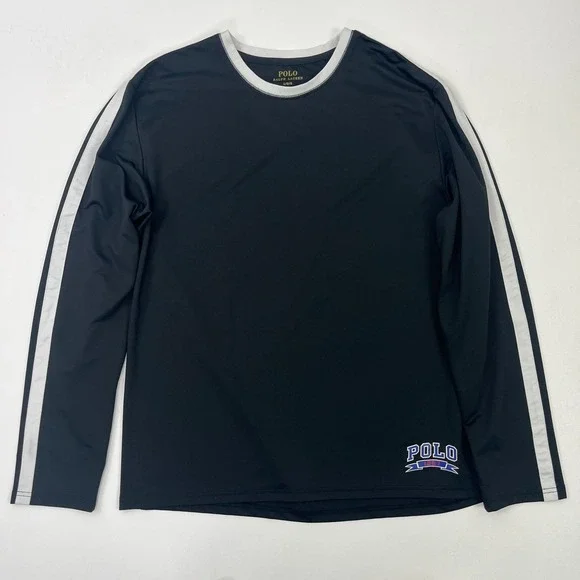 Polo Ralph Lauren Performance T-Shirt L/S Black Therma Sleep Workout Sz L