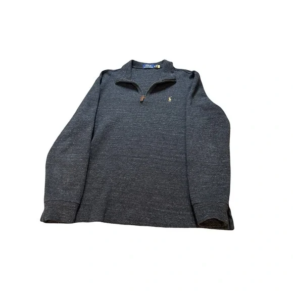 Polo Ralph Lauren‎ Pullover Mens XL Dark Gray Estate Rib Half Zip Sweater Casual
