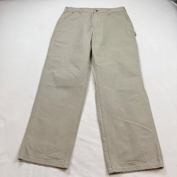 Carhartt B11-DES Original Dungaree Fit Canvas Work Pants Desert Tan 35x30 EUC