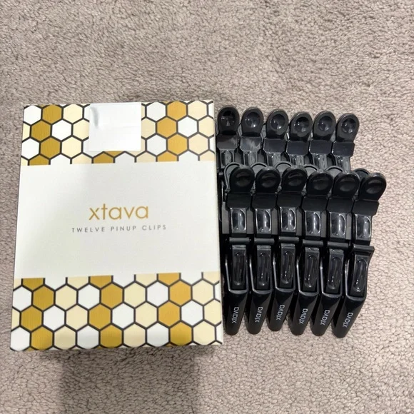 Xtava Black Pinup Hair Clips - Set of 12