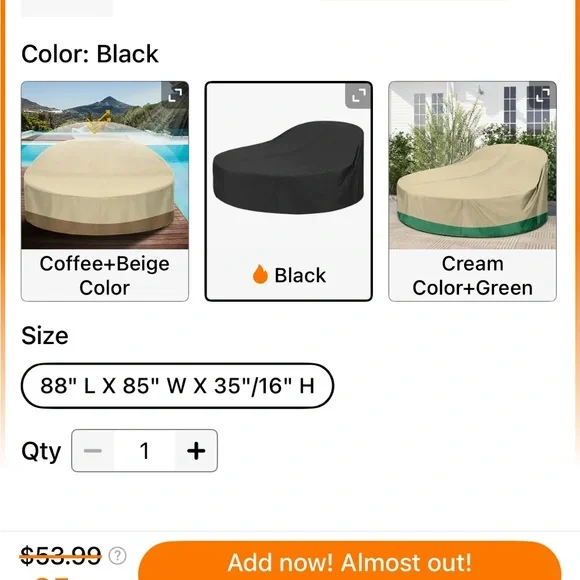 Black Outdoor Furniture Cover