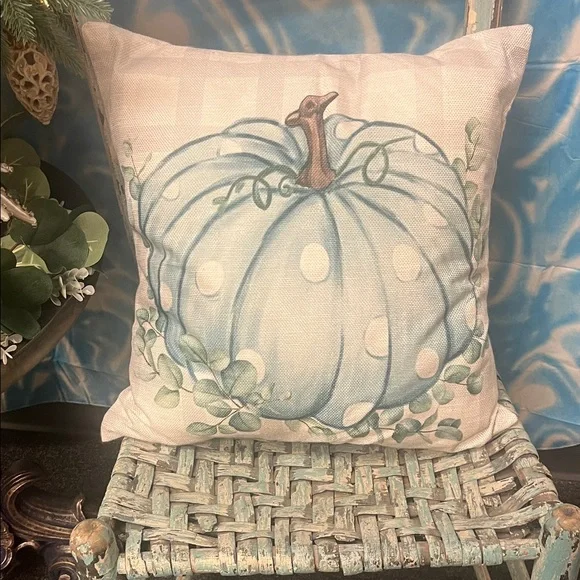 Blue Pumpkin Decorative Pillow