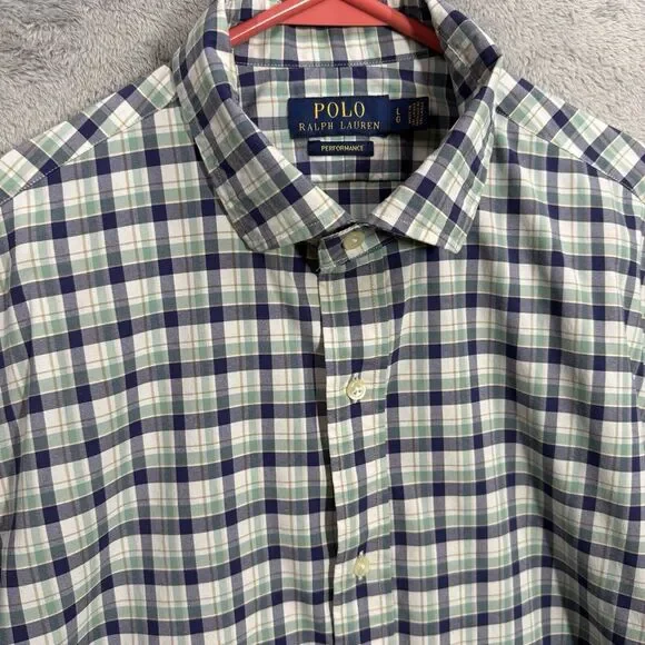 Polo Ralph Lauren Shirt Mens L Performance Button Up‎ Button Comfort Casual