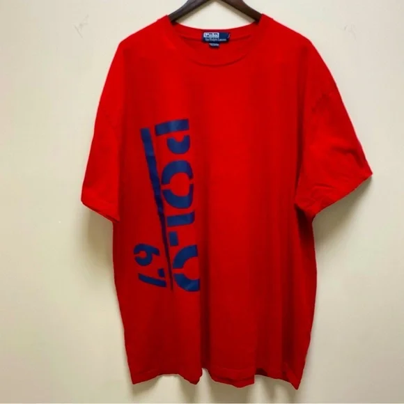 Polo 67 Ralph Lauren Big Logo Short Sleeve Tshirt Men’s Red/Navy 2XL BIG