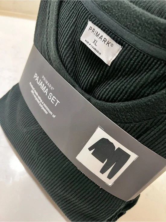 Primark Forest Green Ribbed Pajama Set