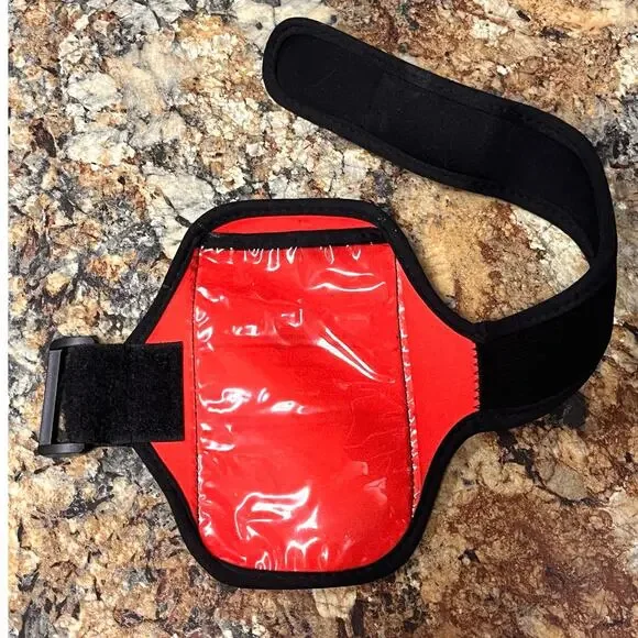 Neoprene, armband, cell phone holder, black and red NEW