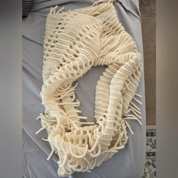 Cozy Cream Knit Infinity Scarf
