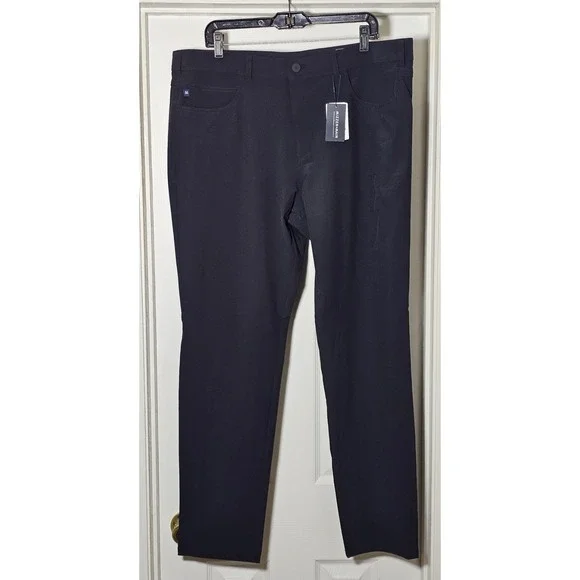 Mizzen + Main Helmsman Chino Pant Size 38x32 Black Slim Fit Performance