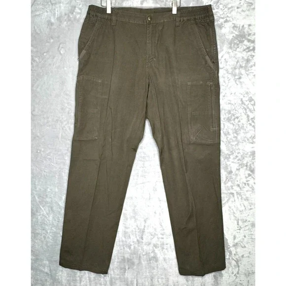 Tactical 5.11 Pants Mens 38*36 Brown Cargo Elastic Waist Flat Front Outdoor Work