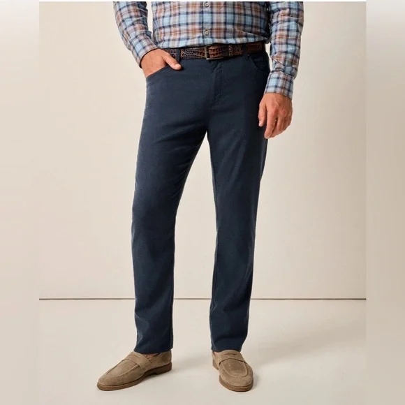 JOHNNIE-O London Brushed Twill 5 Pocket Pants Men 34x32 Indigo Blue $168 NWOT