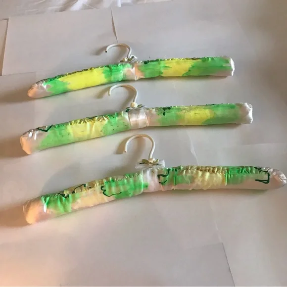 New Four Satin Hangers Designed and Hand Painted by Artist