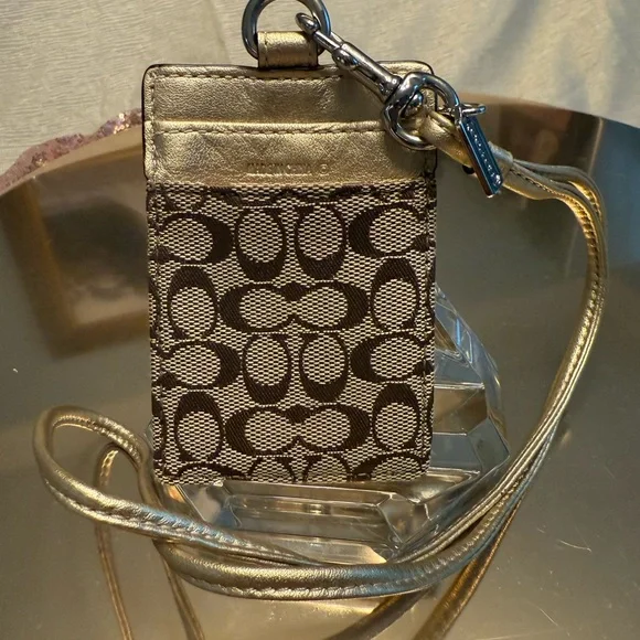 Coach Gold and Black Card Holder