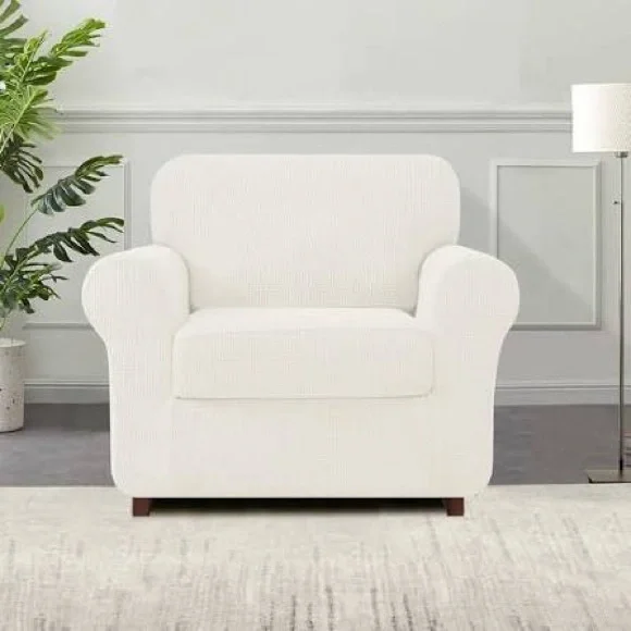 Elegant Ivory Armchair Sofa Slipcover