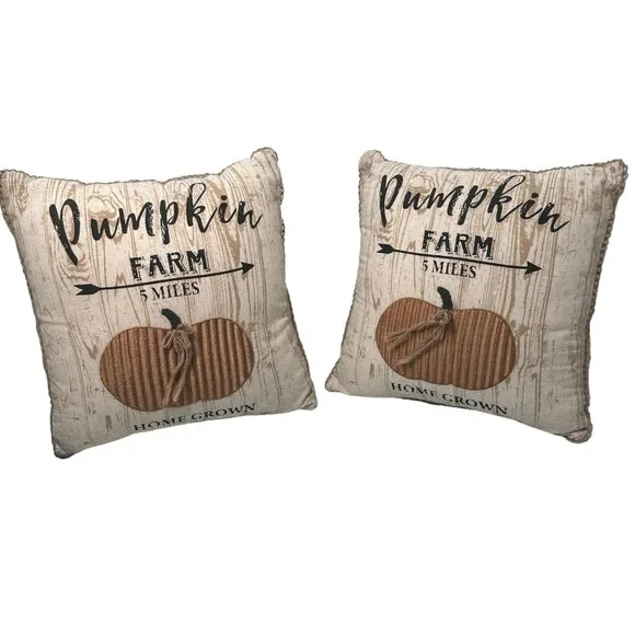 Pier 1 Imports Pumpkin Farm Home Grown Pillow Throw Accent Harvest Fall 13x13