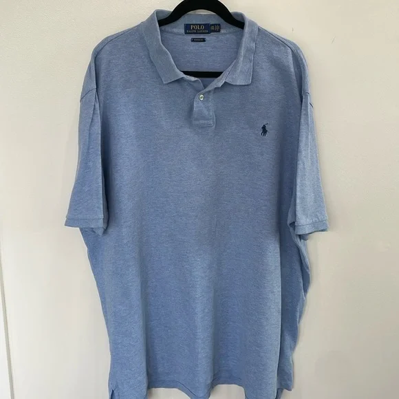 Men’s Polo Ralph Lauren blue classic pique cotton preppy academia polo shirt