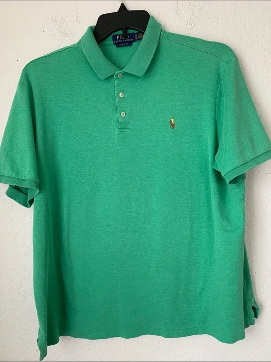 Polo by Ralph Lauren Men’s Teal Green Cotton Short-Sleeve Polo Shirt Size XL
