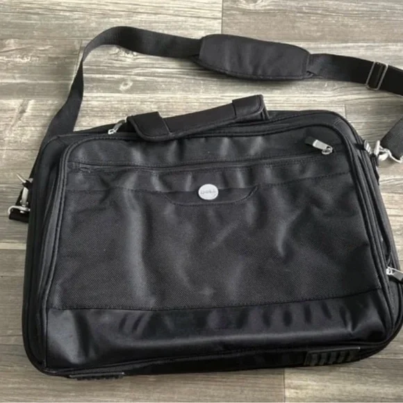Dell Computer Laptop Briefcase Shoulder/Messenger Nylon Bag Black