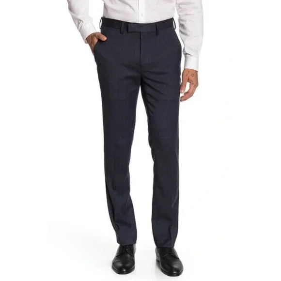 Louis Raphael Men's Slim Fit Dress Pants 38x30 DUSK Straight Mini Herringbone