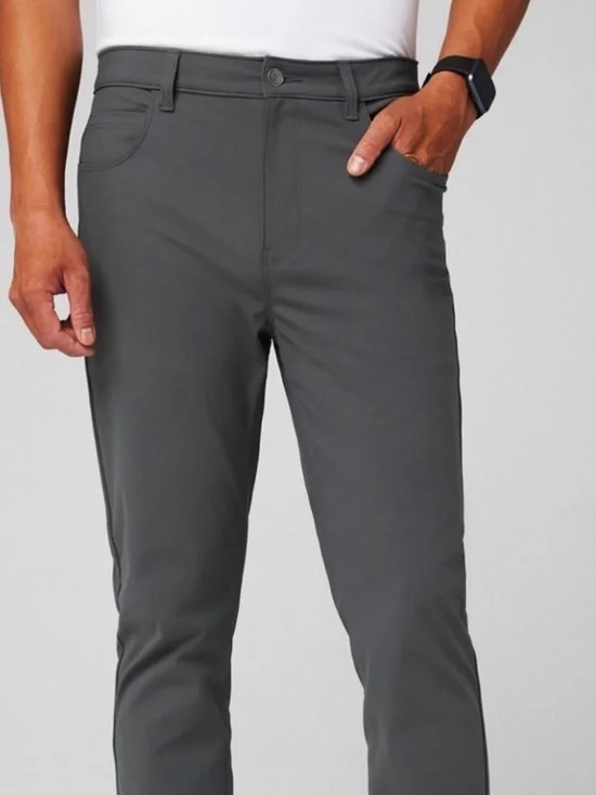 Fabletics Men’s The Don 5 Pocket Tech Pants | 42 | Charcoal Gray
