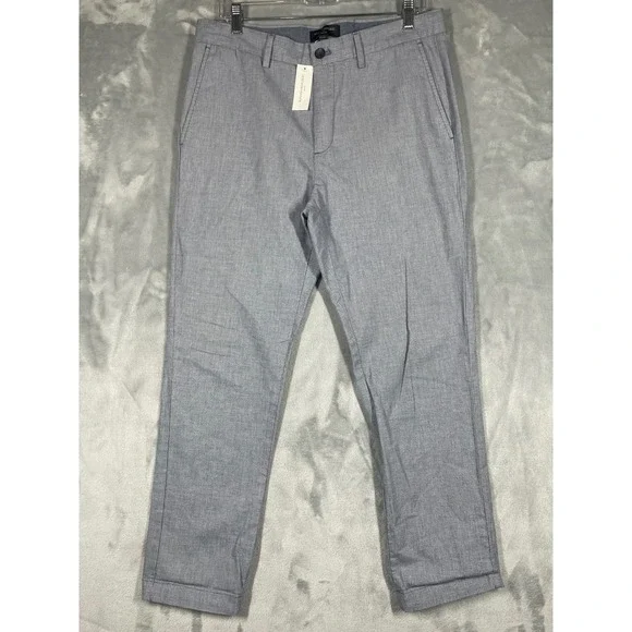Banana Republic Slim Fit Chino Pants Light Blue Textured Cotton Blend 32x30 NEW