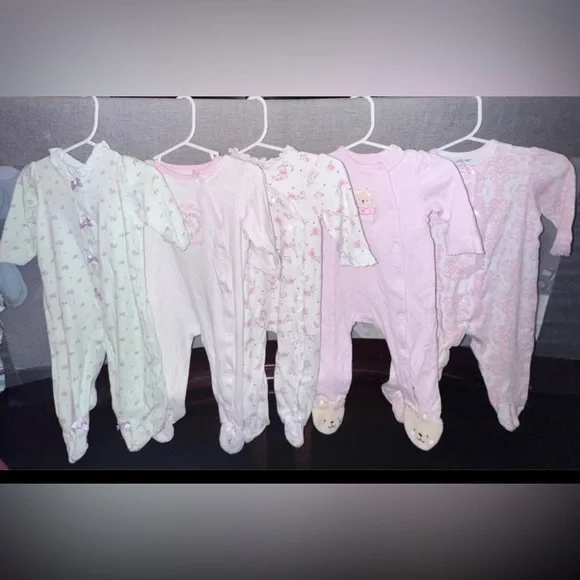 Little Me 5 Baby Girls Footed Coverall 9 months